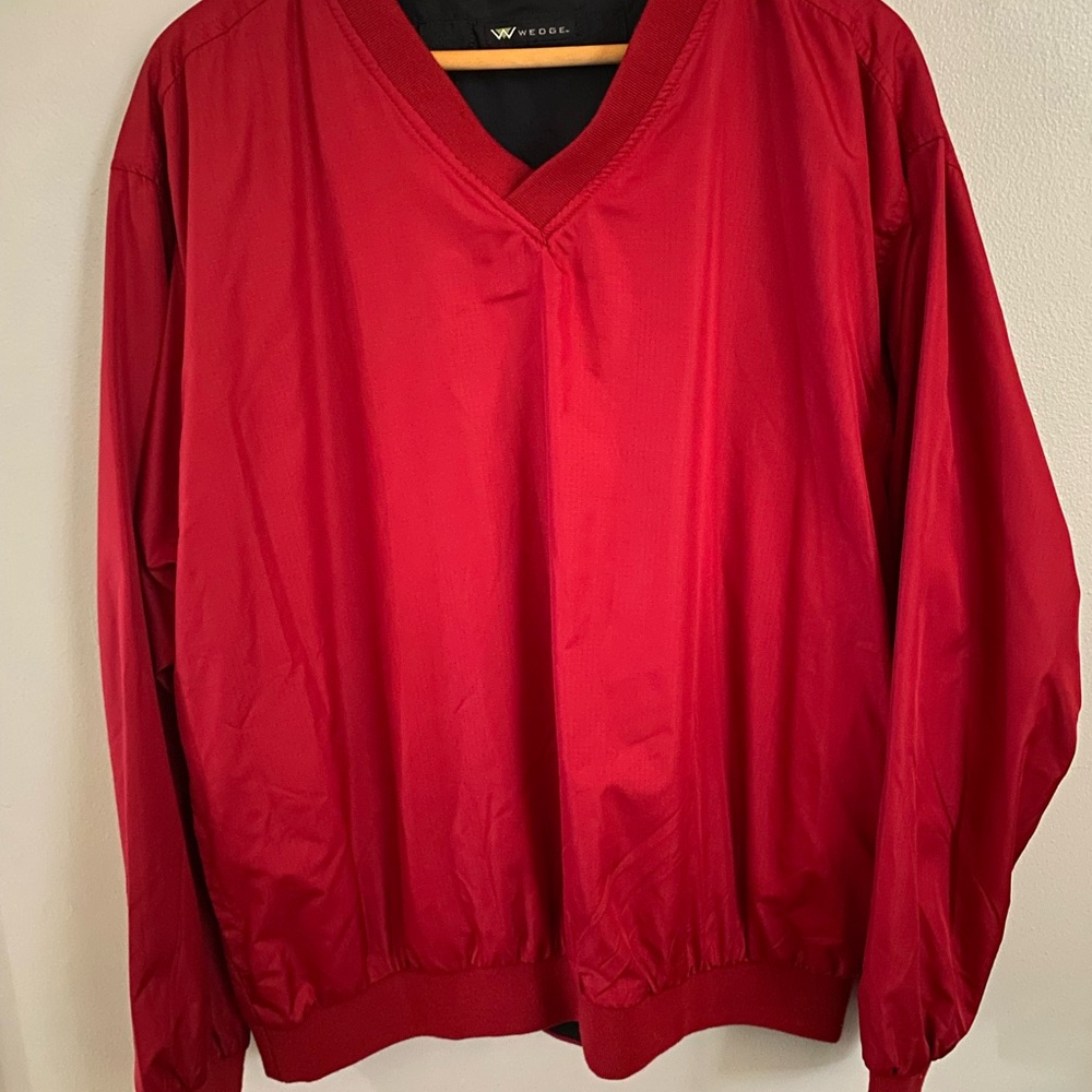 Wedge REVERSIBLE golf pullover windbreaker‎ red/black men’s size large